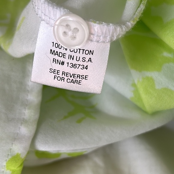 Persifor White & Lime Green Leaf Print Tunic Top Blouse - L - Picture 9 of 11